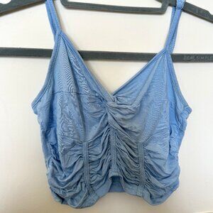 Periwinkle Blue  Ruched Crop Tank Top Women's Size S